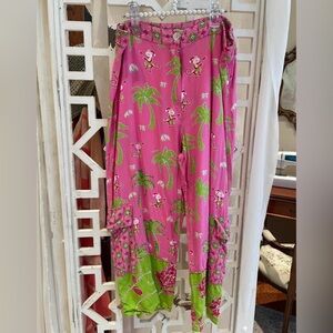 Rare Y2K vanity collection beaded palm tree:Monkey Print Pants (fit like medium)